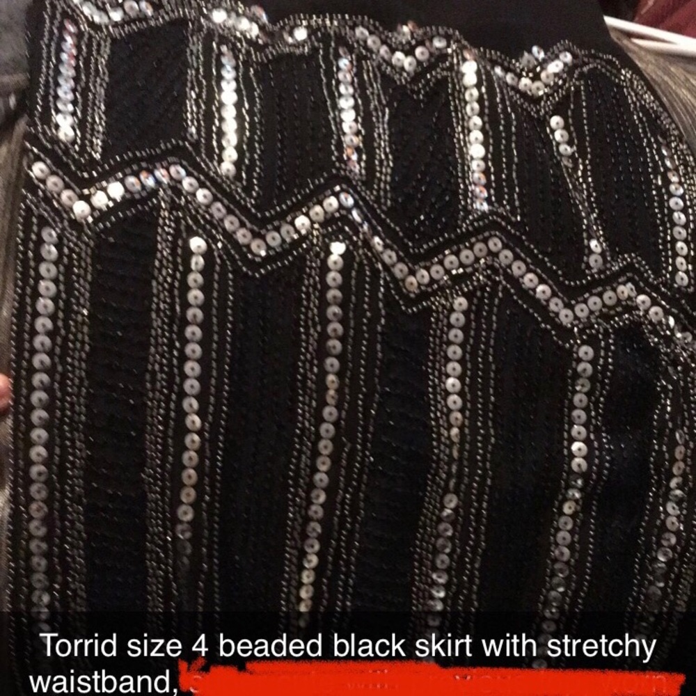 Beautifully beaded black skirt from Torrid